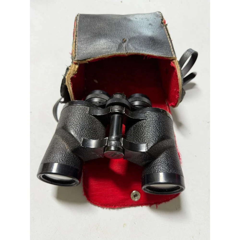 Vintage Optex 7x35 SPI Special Wide Angle Binoculars Japan with Leather Case
